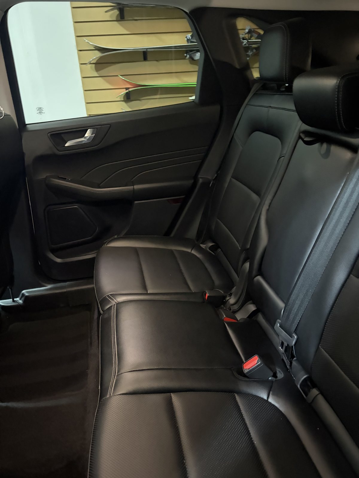 Black leather interior after deep clean