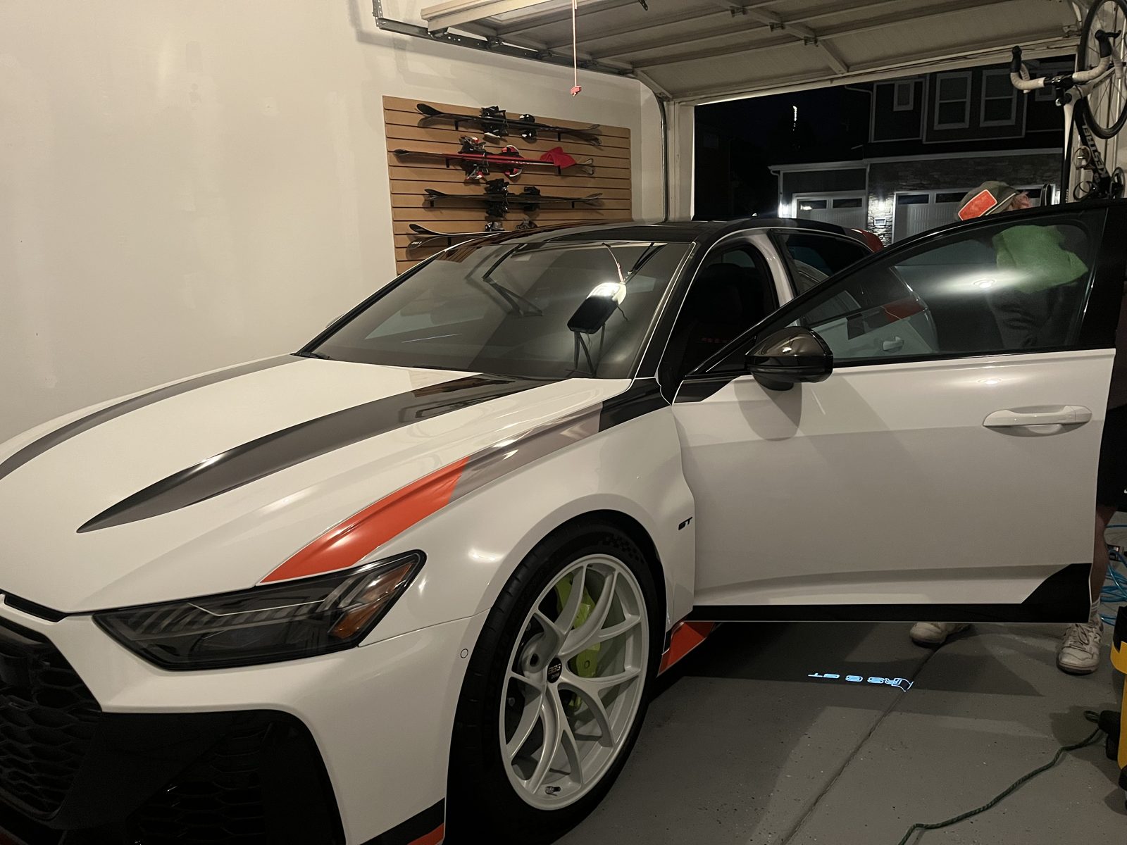 White Audi RS 6 GT detailed in garage